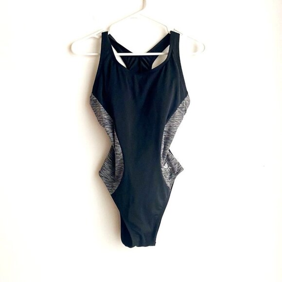 Vintage TYR MDSOC Athletic Black Grey One  Piece Swimsuit 36/XL - Picture 1 of 7